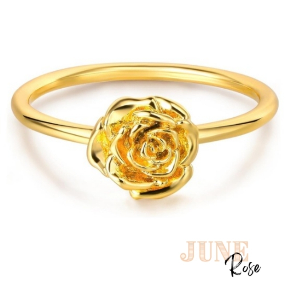 Birth Flower 14K Gold Plated Ring Zodiac Astrology Birthday Stacker Dainty NEW 7 - Picture 9 of 16